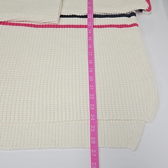 Marine Layer Delaney Raglan sweater cream multi stripe women's size small - Picture 11 of 12